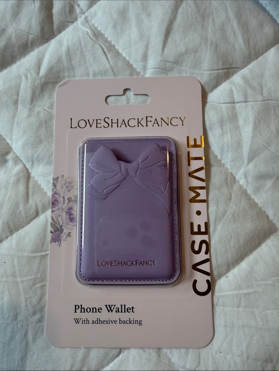 LoveShackFancy Other - LoveShackFancy Lavender Adhesive Phone Wallet with Bow Accent